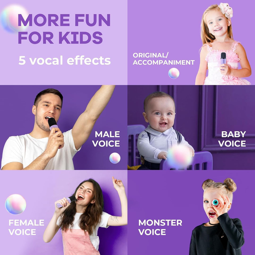 Portable Mini Karaoke Machine with Bluetooth Speaker & 2 Wireless Mics – Veylo