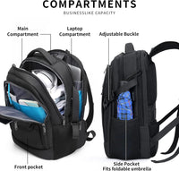 Water-Resistant Travel Laptop Backpack with USB Port & Organised Storage