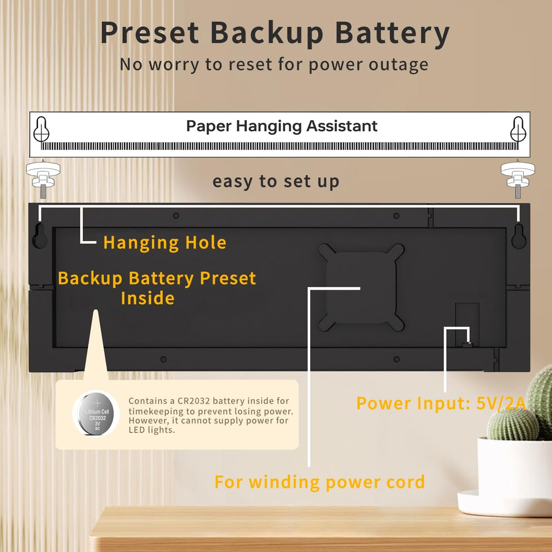 16-Inch RGB Digital Wall & Desk Alarm Clock with Remote – Lumeris