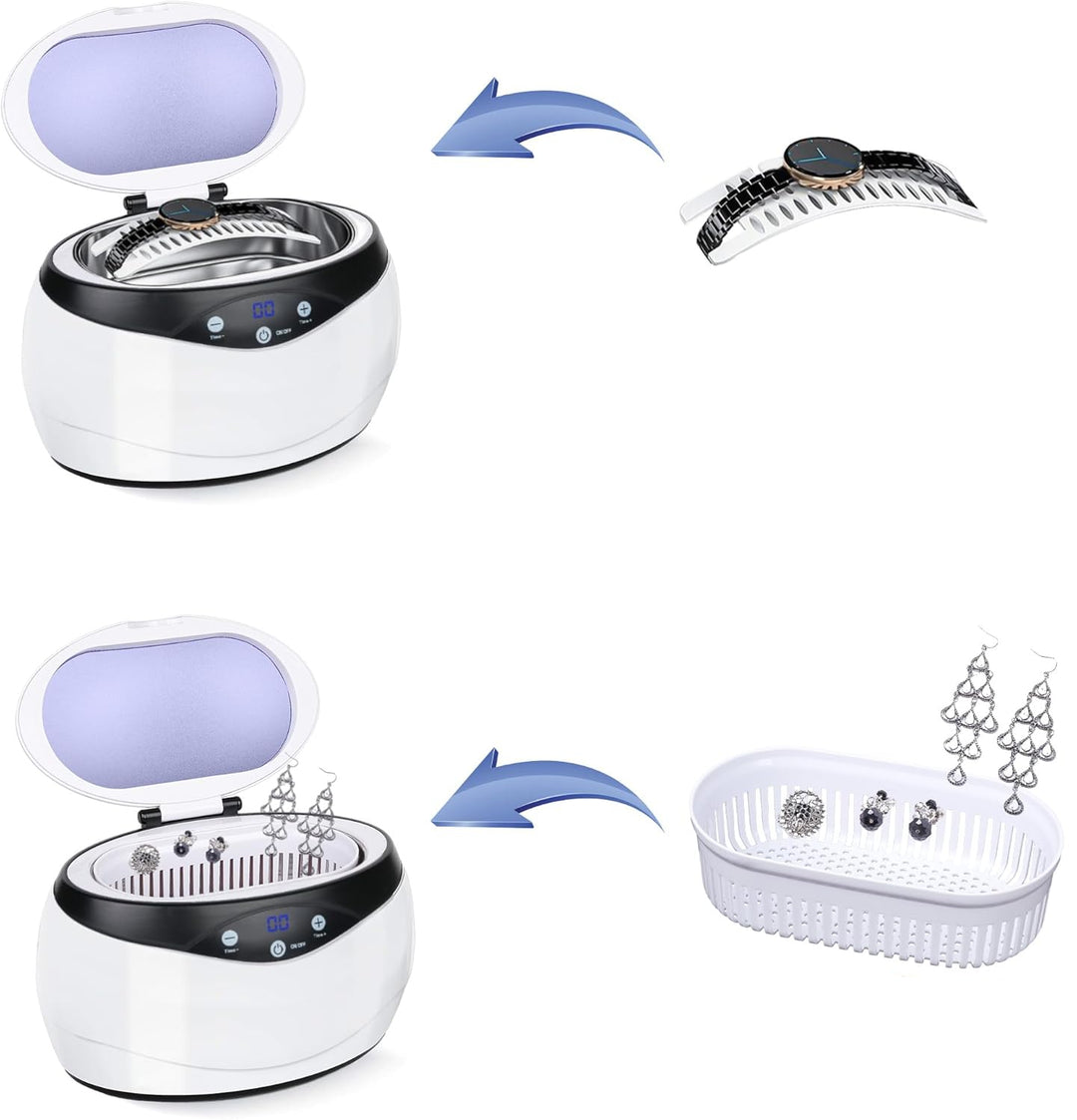 Ultrasonic Jewellery Cleaner 650ml with Watch Holder – ShineMate