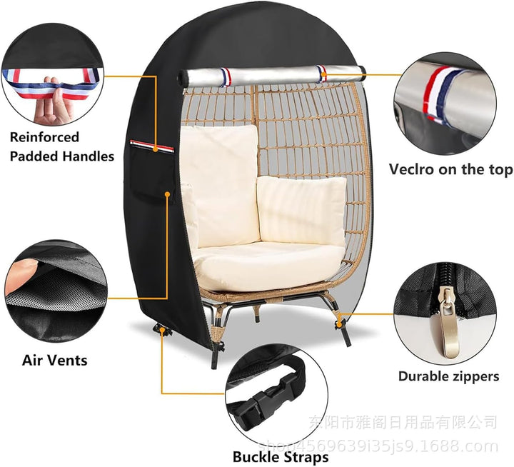 Waterproof Egg Chair Cover with Double Zipper – Solara