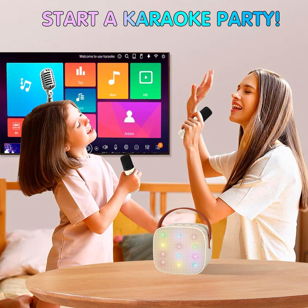 Portable Mini Karaoke Machine with Bluetooth Speaker & 2 Wireless Mics – Veylo
