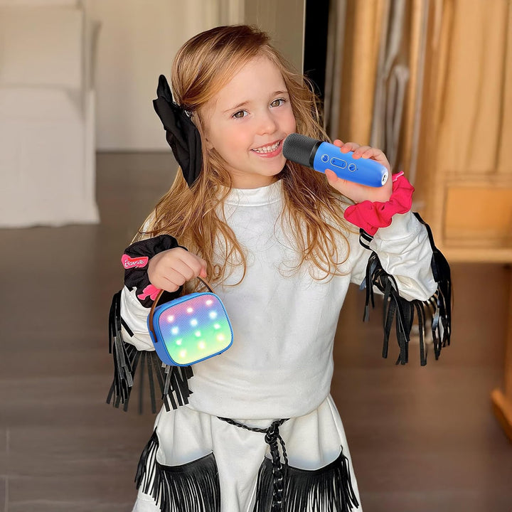 Portable Mini Karaoke Machine with Bluetooth Speaker & 2 Wireless Mics – Veylo