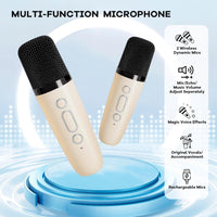 Portable Mini Karaoke Machine with Bluetooth Speaker & 2 Wireless Mics – Veylo