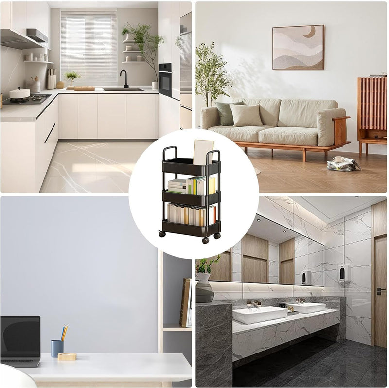 Rolling Utility Cart with Wheels & Handle – Veyora