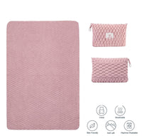 Packable Flannel Travel Blanket with Pillow Bag and Luggage Sleeve – Trevora