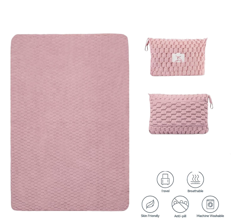 Packable Flannel Travel Blanket with Pillow Bag and Luggage Sleeve – Trevora