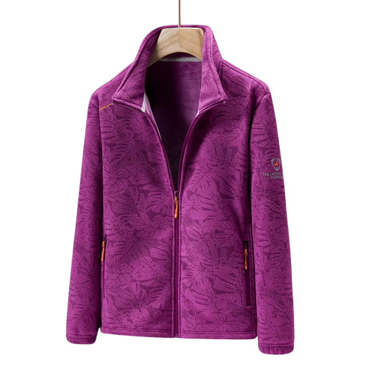 Women's Outdoor Fleece Jacket Windproof with Plant Pattern – Marit