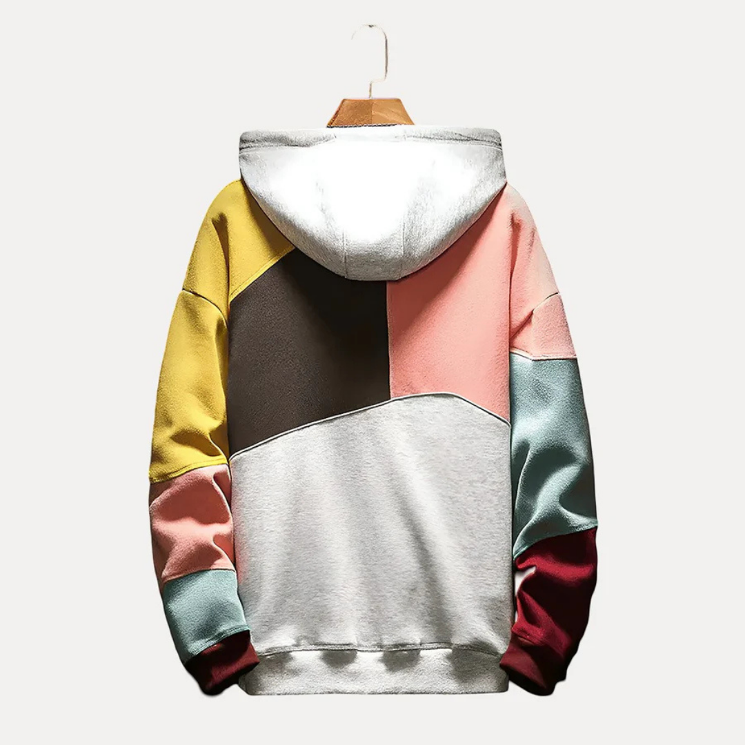 Men's hoodie with knit & print design – WinterEase