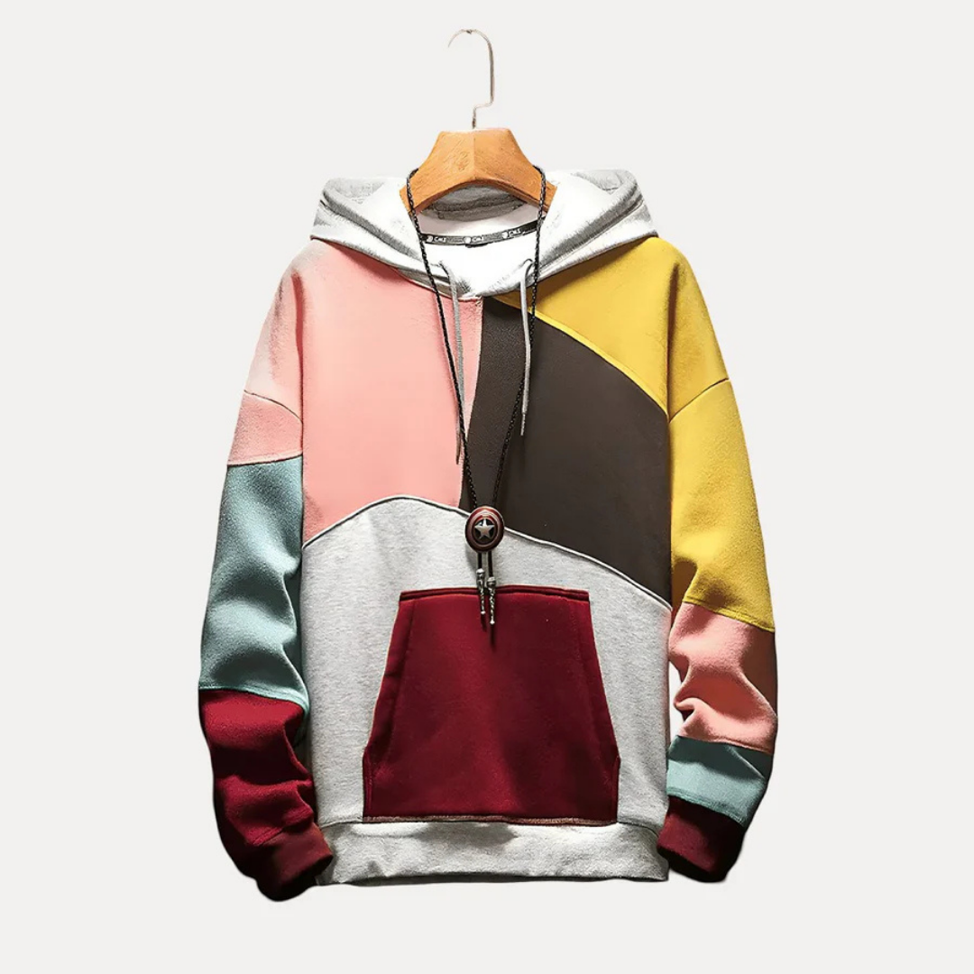 Men's hoodie with knit & print design – WinterEase