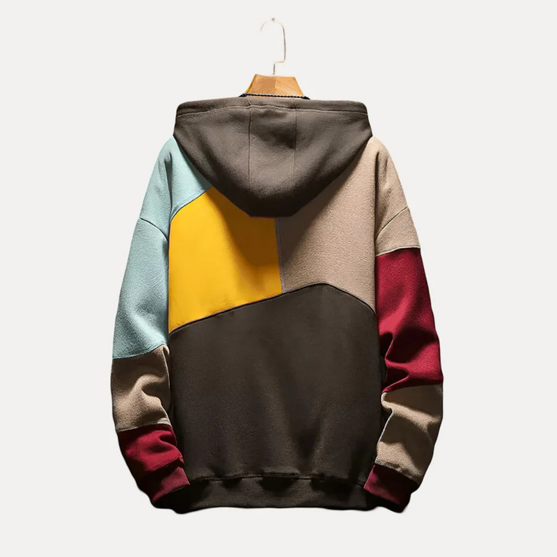 Men's hoodie with knit & print design – WinterEase