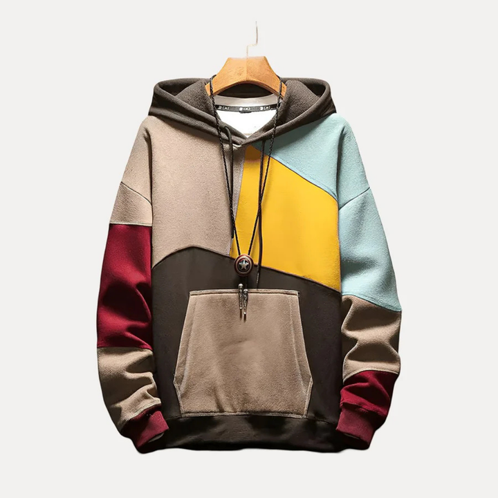 Men's hoodie with knit & print design – WinterEase