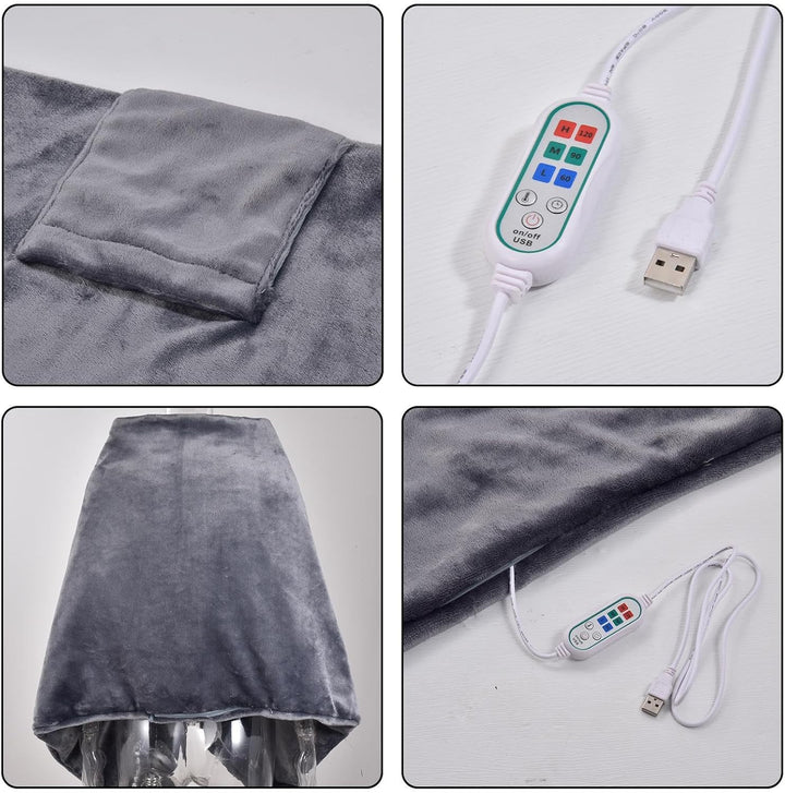 USB Heated Shawl – Portable Electric Wrap with 3 Heat Levels & Overheat Protection – Venora