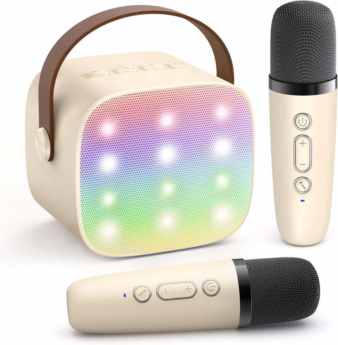 Portable Mini Karaoke Machine with Bluetooth Speaker & 2 Wireless Mics – Veylo