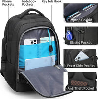 Water-Resistant Travel Laptop Backpack with USB Port & Organised Storage