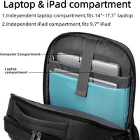 Water-Resistant Travel Laptop Backpack with USB Port & Organised Storage