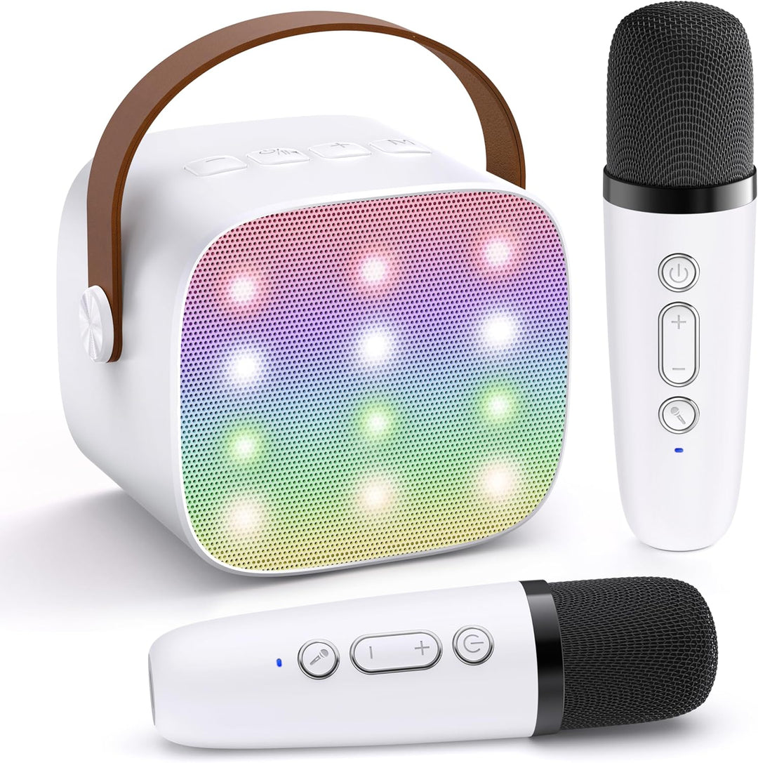 Portable Mini Karaoke Machine with Bluetooth Speaker & 2 Wireless Mics – Veylo