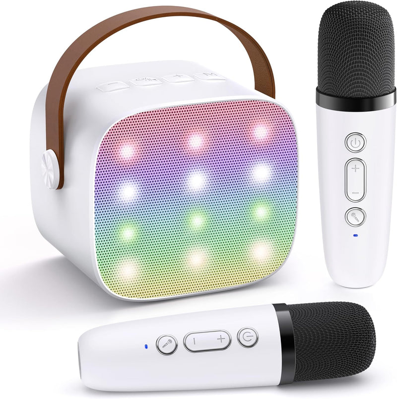 Portable Mini Karaoke Machine with Bluetooth Speaker & 2 Wireless Mics – Veylo