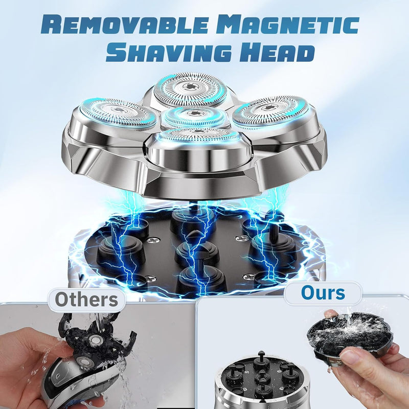 Waterproof Magnetic Head Shaver for Bald Men – Tavien