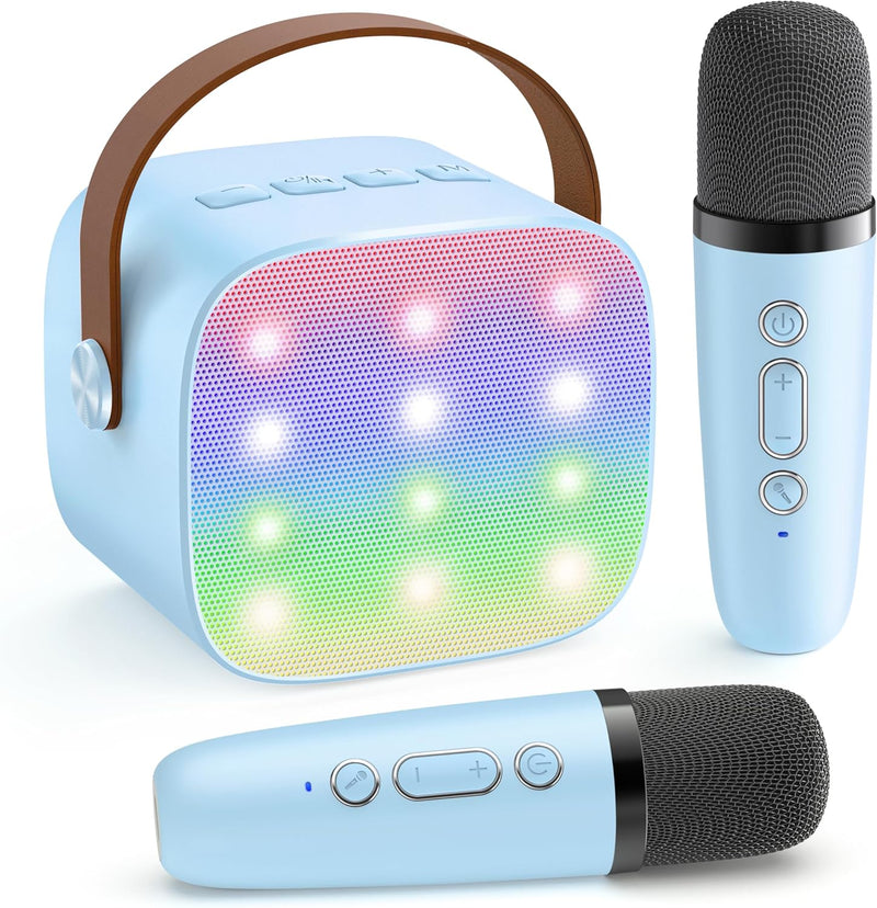 Portable Mini Karaoke Machine with Bluetooth Speaker & 2 Wireless Mics – Veylo
