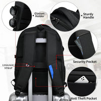 Water-Resistant Travel Laptop Backpack with USB Port & Organised Storage