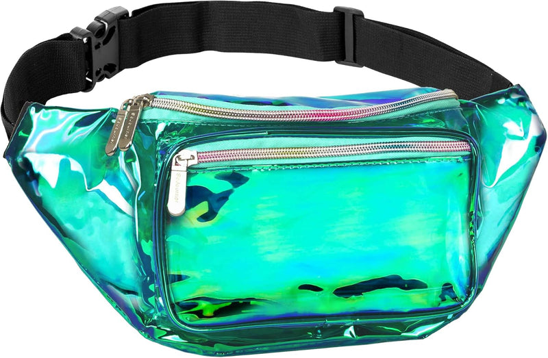 Holographic Bum Bag with Adjustable Strap – Unisex Waist & Festival Pack (1+1 FREE)