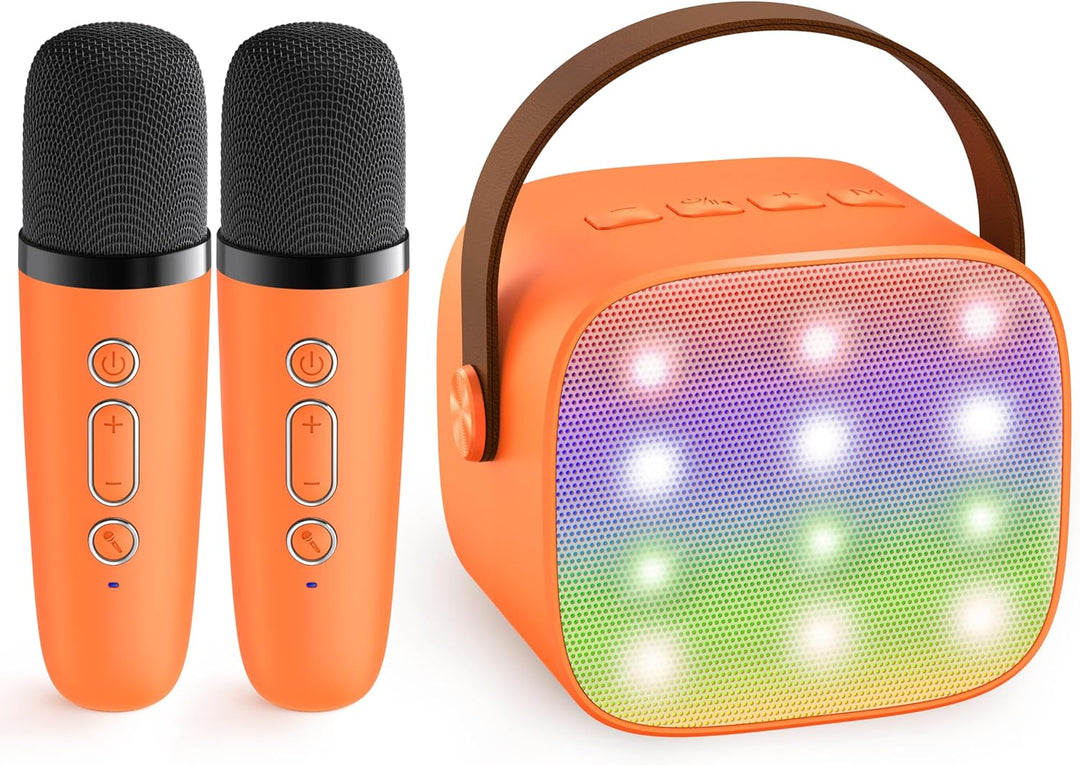 Portable Mini Karaoke Machine with Bluetooth Speaker & 2 Wireless Mics – Veylo