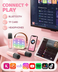 Portable Mini Karaoke Machine with Bluetooth Speaker & 2 Wireless Mics – Veylo