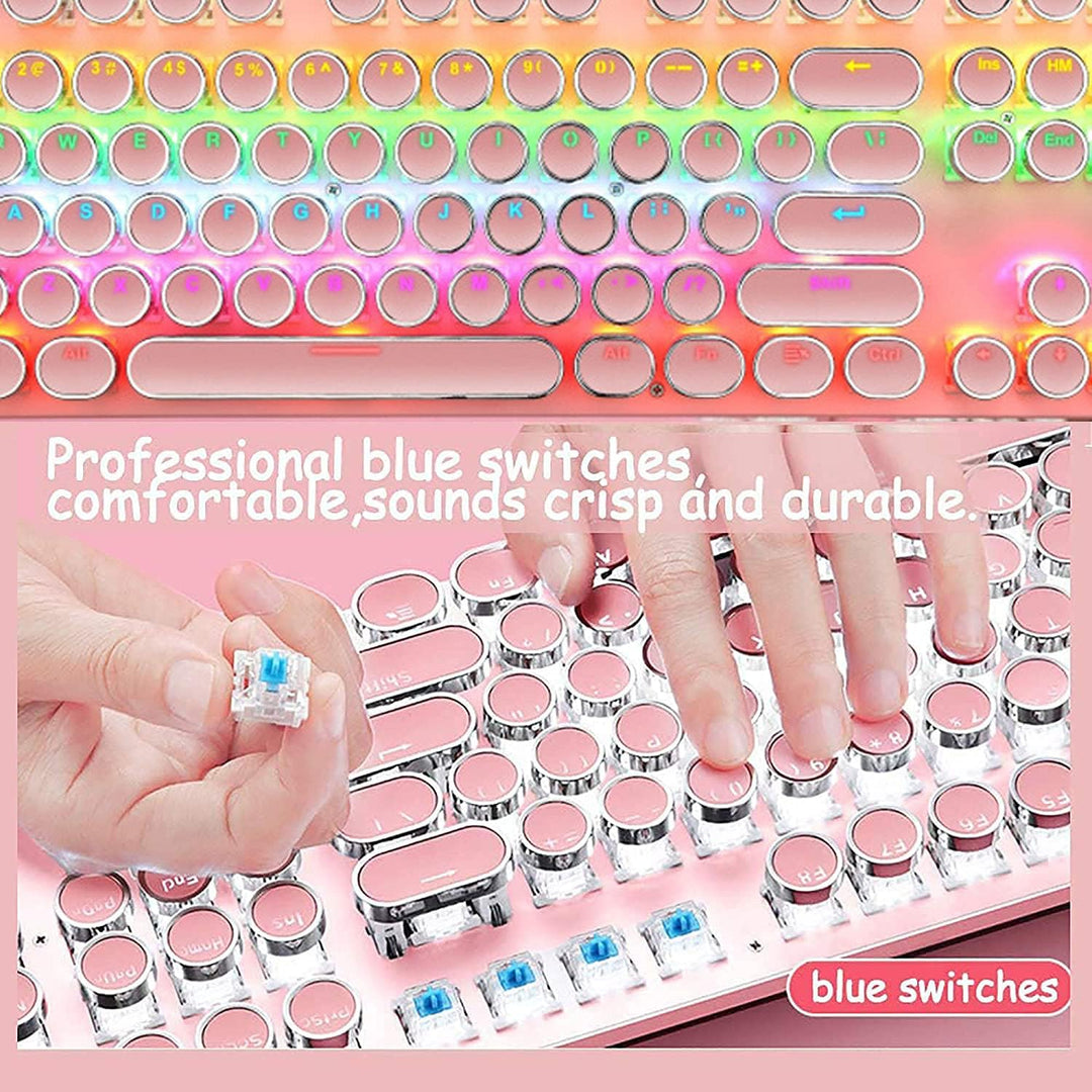 87-Key Mechanical Gaming Keyboard RGB Backlit Blue Switch