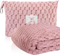 Packable Flannel Travel Blanket with Pillow Bag and Luggage Sleeve – Trevora