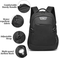 Water-Resistant Travel Laptop Backpack with USB Port & Organised Storage