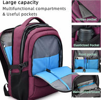 Water-Resistant Travel Laptop Backpack with USB Port & Organised Storage