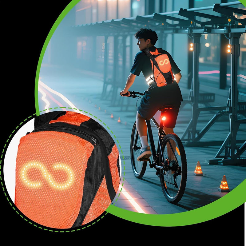 LED Motorcycle Backpack – Luminous Safety Glow Bag for Outdoor & Night Riding – Lumaro