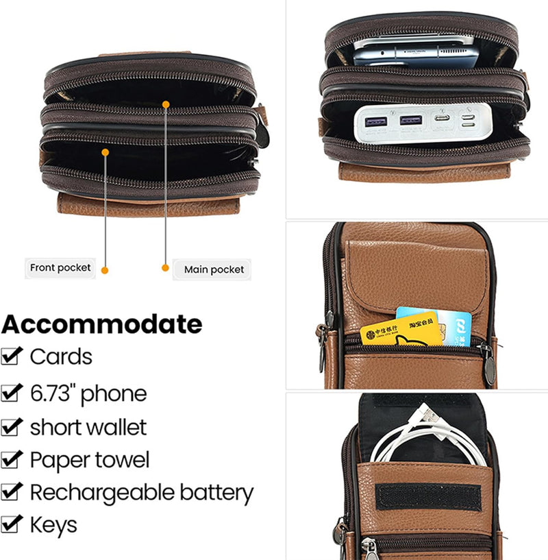 Genuine Leather Multi-Purpose Crossbody & Travel Waist Bag