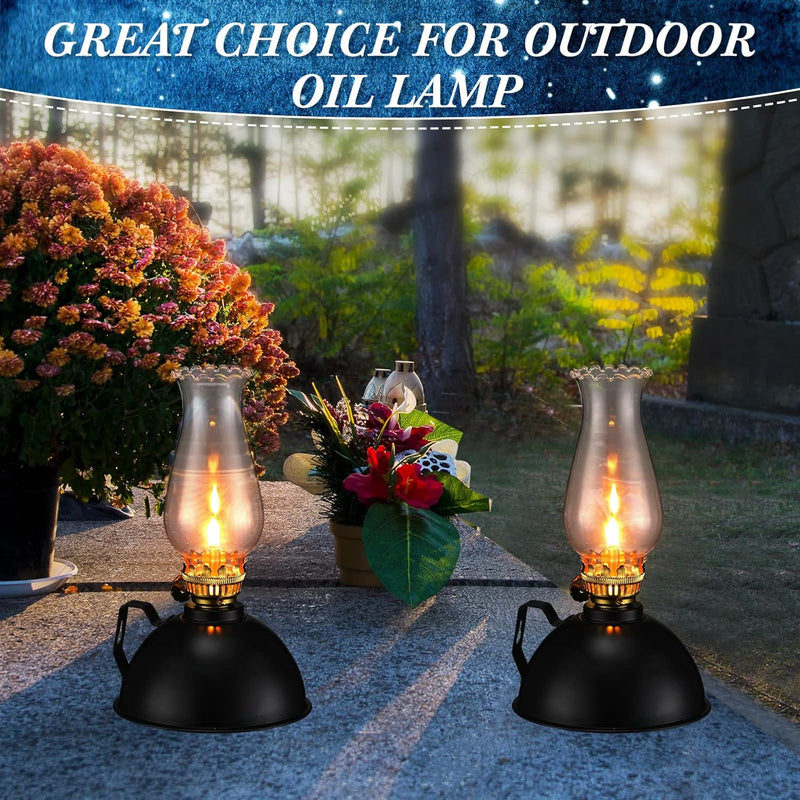 Vintage-Style Glass & Metal Oil Lamps Set of 2 – Ardin