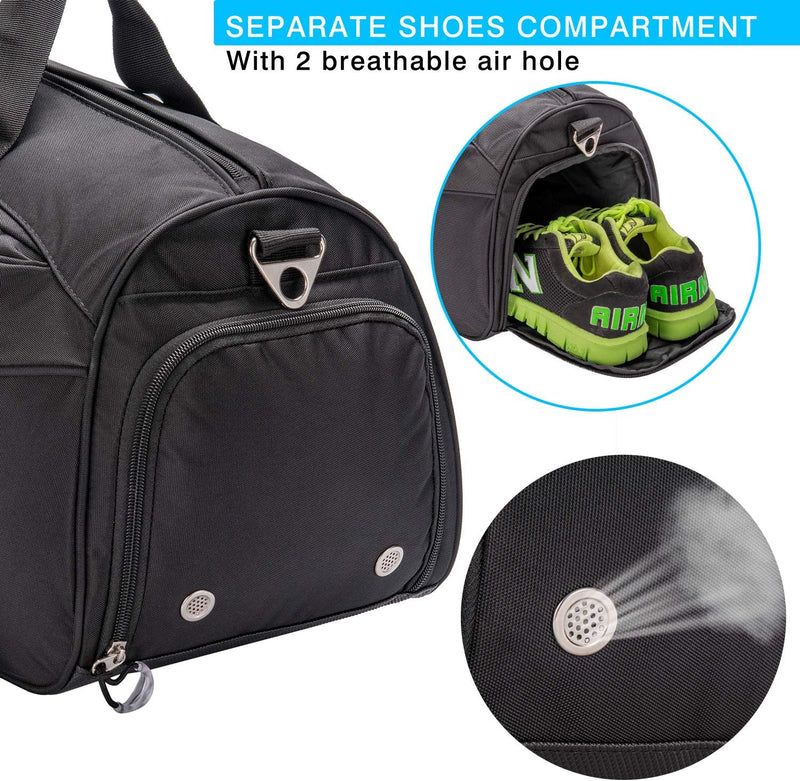 Waterproof 35L Gym Duffel with Shoe Compartment & Wet Pocket – Unisex Sports & Travel Bag