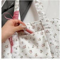 Bow Duffle Bag – Large Canvas Weekender with Ribbon Accent – Floria