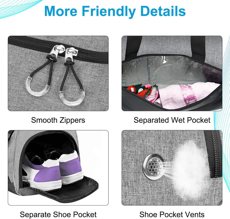 Waterproof 30L Sports Duffel with Shoe Compartment & Wet Pocket – Unisex Gym & Travel Bag