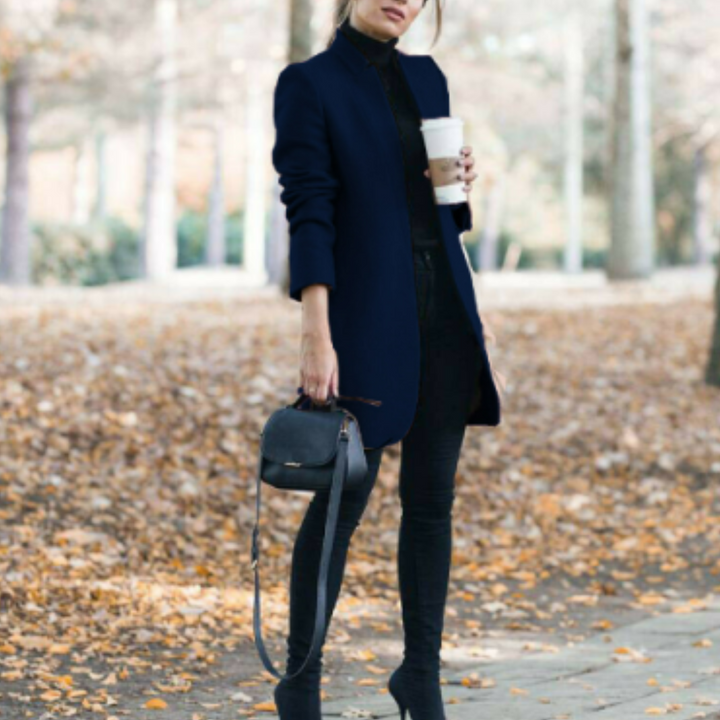 Women's Stand Collar Winter Coat with Timeless Design – Reginel