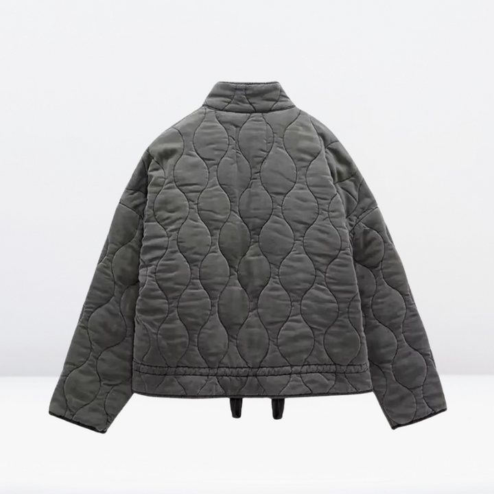 Ladies' padded jacket with drawstring & zipper – Lorena
