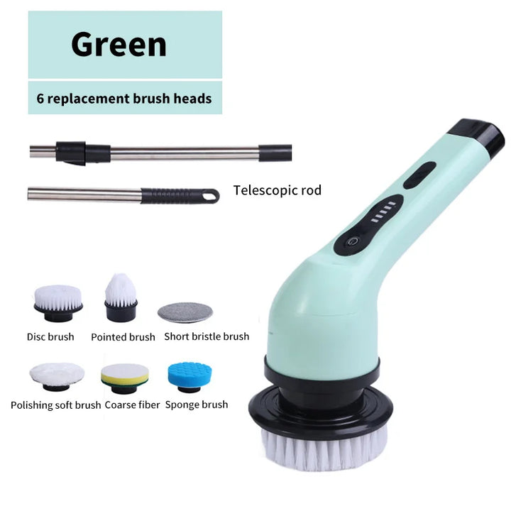 9-in-1 Electric Spin Cleaning Brush with LED Display – 1+1 FREE-White 3 heads-State of Style