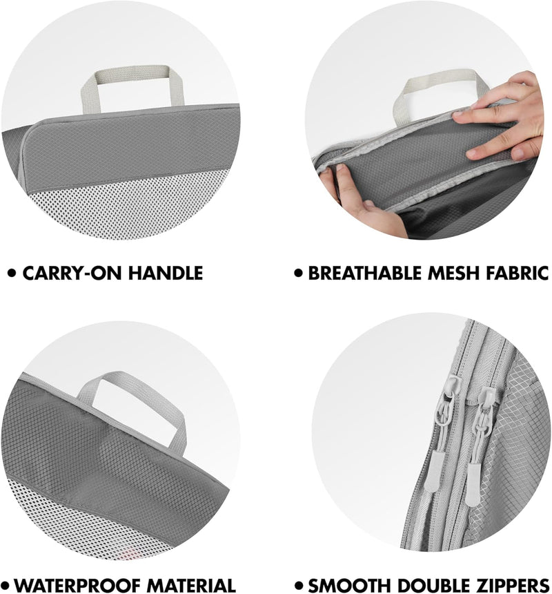 9pcs Expandable Compression Packing Cubes Set – Travel Organiser Bags