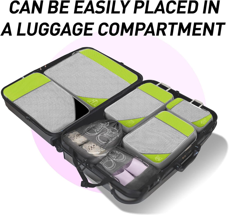 9pcs Expandable Compression Packing Cubes Set – Travel Organiser Bags