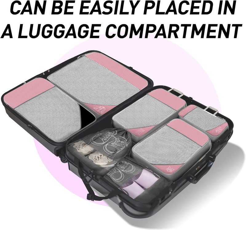 9pcs Expandable Compression Packing Cubes Set – Travel Organiser Bags