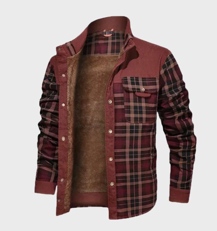 Padded men's flannel jacket with fleece – FlannelStyle