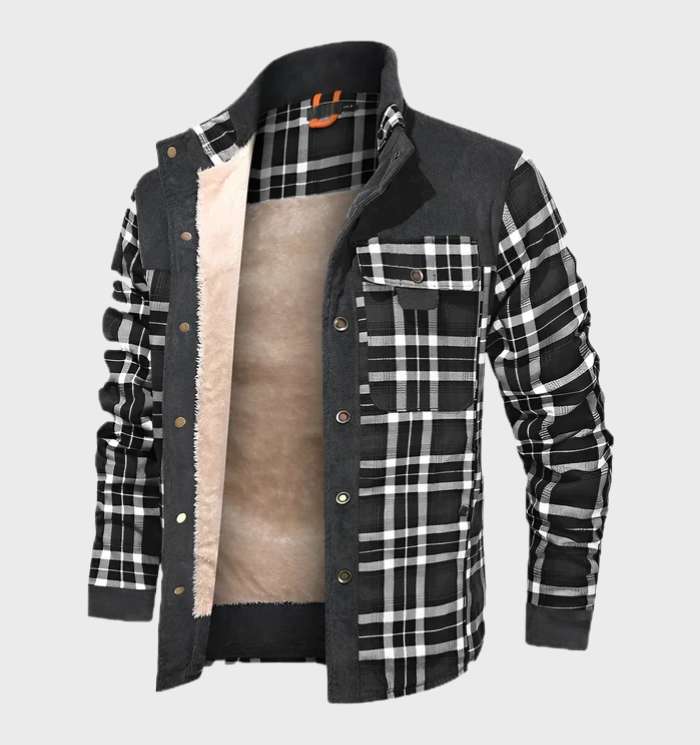 Padded men's flannel jacket with fleece – FlannelStyle