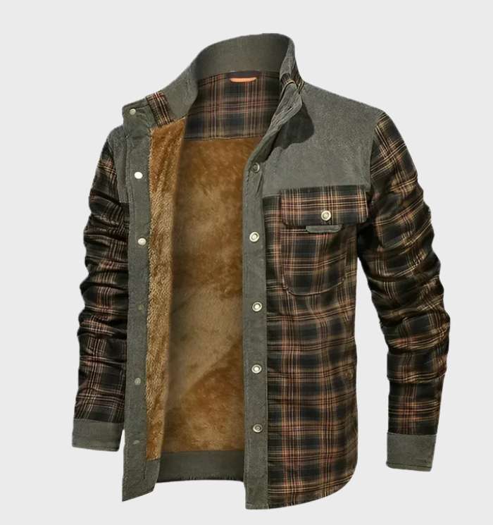 Padded men's flannel jacket with fleece – FlannelStyle