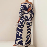 Ladies two-piece set with print & relaxed fit – Valeria