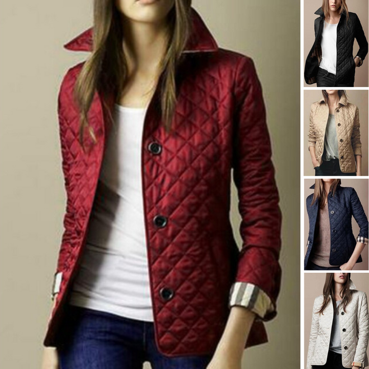 Women's quilted transitional jacket with button fastening – Armina