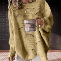 Ladies' autumn jumper made from ribbed fabric with an asymmetric hem – Annelie